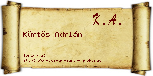 Kürtös Adrián névjegykártya